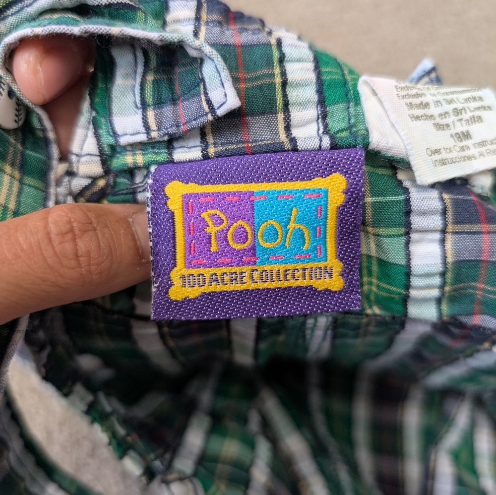 Vintage Winnie The Pooh Baseball Overalls 100 Acre Collection Baby Toddler 18m - Picture 5 of 7